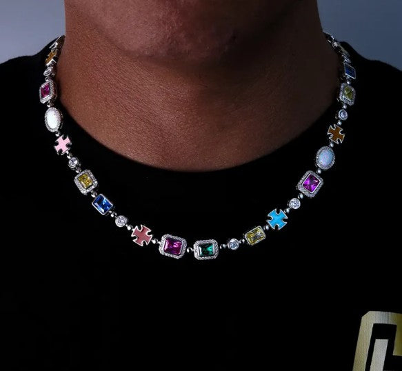 Gold-Plated Hip Hop Gemstone Necklace – Statement Chain | Mrs. G's