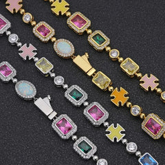 Gold-Plated Hip Hop Gemstone Necklace – Statement Chain | Mrs. G's