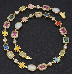 Gold-Plated Hip Hop Gemstone Necklace – Statement Chain | Mrs. G's
