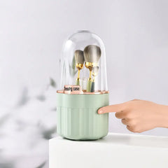 360 Rotating Transparent Makeup Brush Holder Organizer