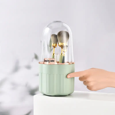 360 Rotating Transparent Makeup Brush Holder Organizer