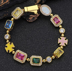 Gold-Plated Hip Hop Gemstone Necklace – Statement Chain | Mrs. G's