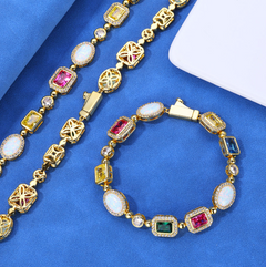Gold-Plated Hip Hop Gemstone Necklace – Statement Chain | Mrs. G's